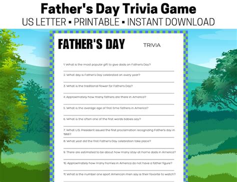 Father S Day Trivia Game Printable Father S Day Games Father S Day