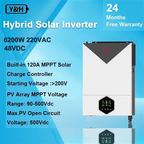 Y H Kw On Off Grid Solar Hybrid Inverter Vdc Pure Sine Wave Ac V