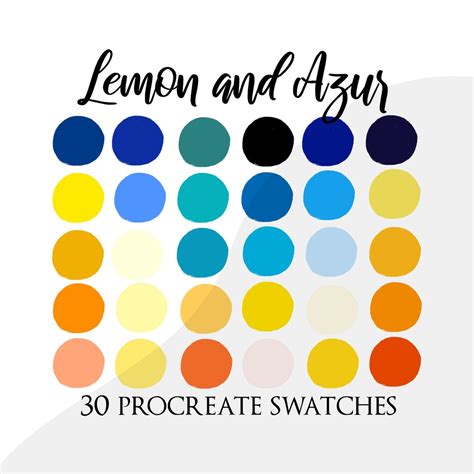 Procreate Palette Swatches Procreate Color Palette Yellow Citrus