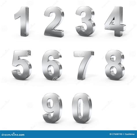 3d Metal Numbers Stock Photo Image 27608190