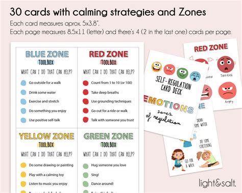 Zones Of Regulation Bundle 40 Off Coping Skills Cards Etsy