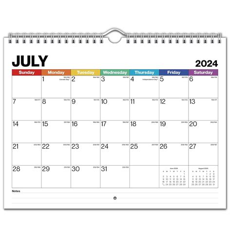 Dunwell Wall Calendar X Colorful Use Months July