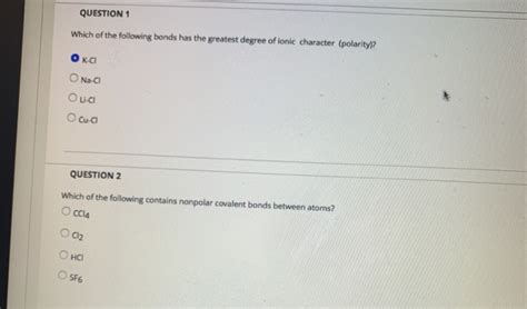 Solved QUESTION1 Which Of The Following Bonds Has The Chegg