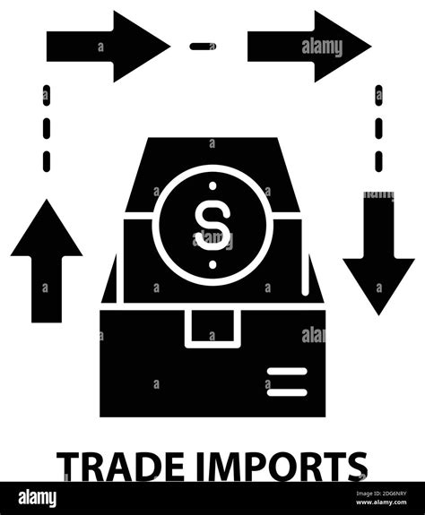 Trade Imports Icon Black Vector Sign With Editable Strokes Concept