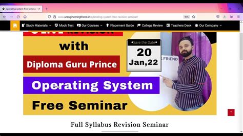 Operating System Full Syllabus Revision Seminar For Msbte Free