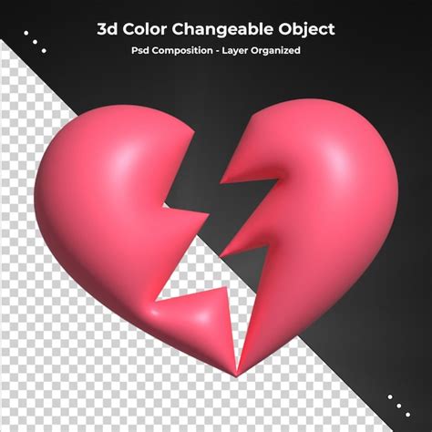 Icône De Conception 3d Réaliste Symbole Coeur Amour PSD Premium