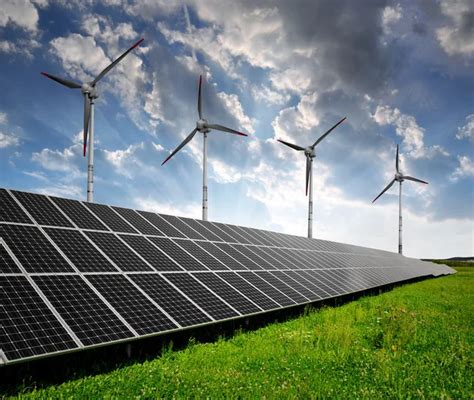 Solar Panels And Wind Turbine Stock Photo Vencav 7824540