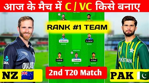 Newzealand Vs Pakistan Dream Team Nz Vs Pak Dream