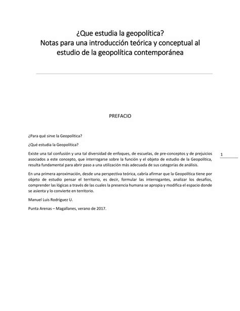 PDF Que estudia la geopolítica Notas para una introducción