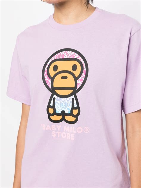 BABY MILO STORE BY A BATHING APE Logo Print Cotton T Shirt Farfetch