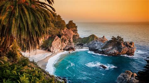 Landscape Mountains Sea Bay Rock Nature Shore Sand Clouds