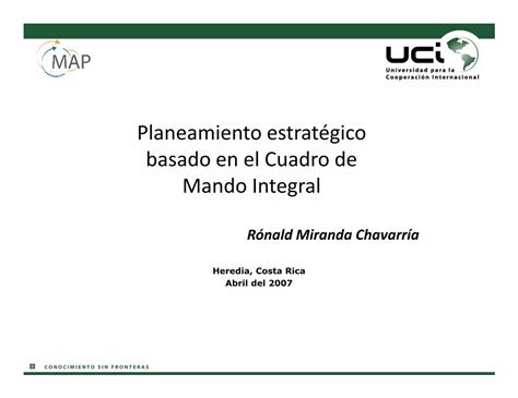 PDF Planeamiento estratégico basado en el Cuadro de Mando