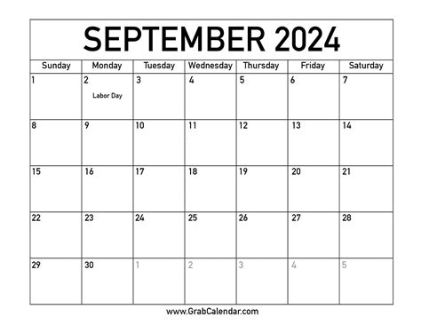 Printable September 2024 Calendar