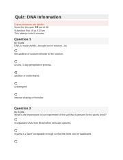 Biol Quiz Dna Information Docx Quiz Dna Information Correct