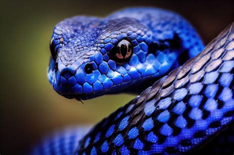 Premium Photo A Nice Soft Focus Shot Of A Blue Snake