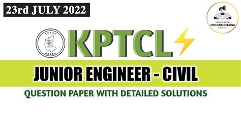 KPTCL JE Civil Exam Question Paper Detailed Solutions KPTCL