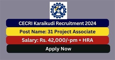 CECRI Karaikudi Recruitment 2024 31 Project Associate Posts Apply Now