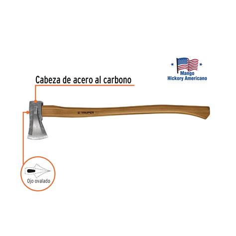 Hacha Para Rajar Madera Lb Mango Hickory Truper