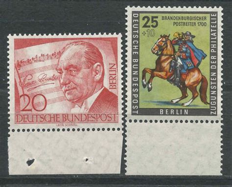 Berlin Mi Nr 156 158 Postfrisch 1956 Beide Unterrand