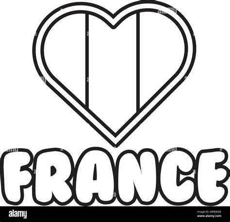 Heart With France Flag Line Style Icon Stock Vector Image And Art Alamy