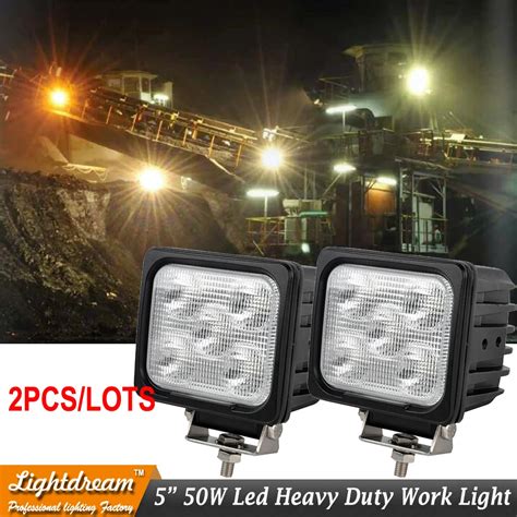 Pcs Inch W Led Work Lights V V Square Led Driving Offroad