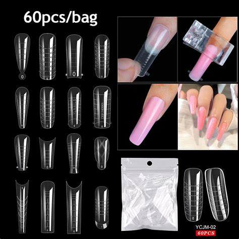 Pcs Dual Forms Finger Poly Uv Gel Quick Building Extension Mold Fake