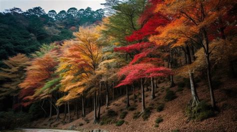 The Fall Color In Japan Background, Autumn Leaves Of The Haze Tree In ...