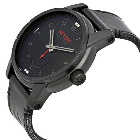 Nixon Patriot Black Dial Men S Leather Watch A938 2298 Nixon Watches Jomashop