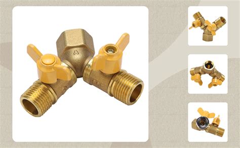 G1 2 Brass Garden Irrigation 2 Way Y Hose Splitter Double Tap Hose