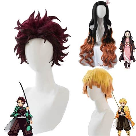 Nezuko Tanjirou Kamado Wigs Demon Slayer Kimetsu No Yaiba Cosplay Wigs