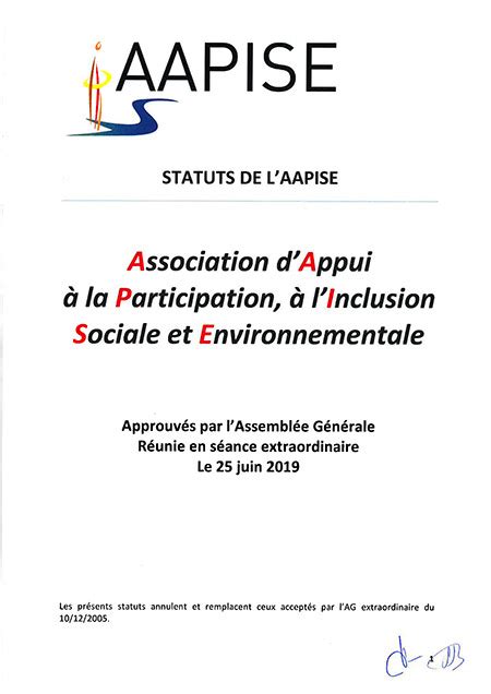 Statuts Et Objet De Lassociation Aapise