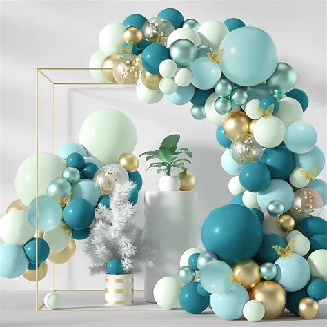 St Ck Dunkle Blaugr Ne Luftballons Girlande Bogen Kits Hochzeit