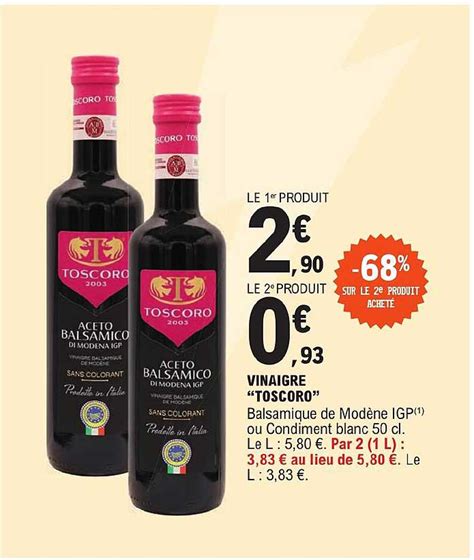 Promo Vinaigre Toscoro Chez E Leclerc ICatalogue Fr