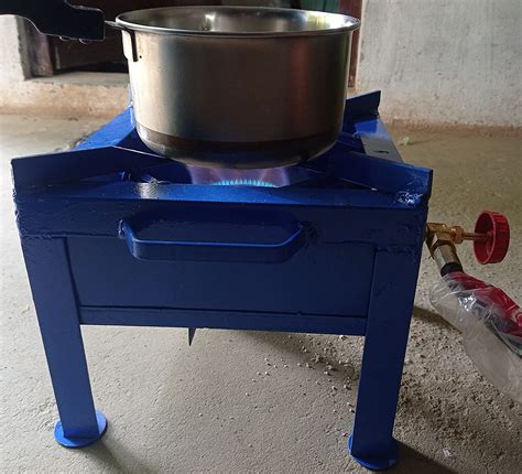 Primelife 10 Square Blue Coated Single Burner Mild Steel Finish Square