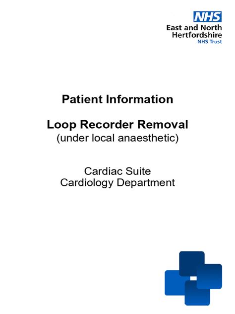 Loop Recorder Removal Under LA V1 04.2023 Web | PDF | Cardiology ...