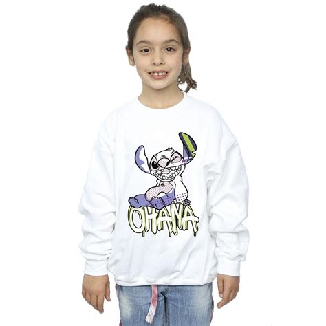 Disney Girls Lilo And Stitch Ohana Graffiti Sweatshirt