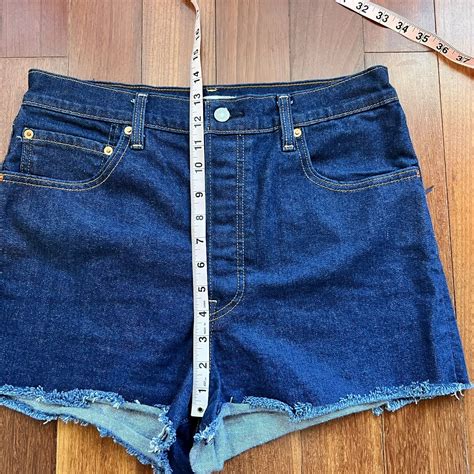 Levis Womens Ribcage Cut Off Denim Shorts 33 High Ri Gem