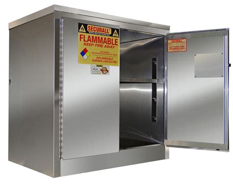 A131SS 30 Gallon Stainless Steel Flammable Cabinet Self Latch