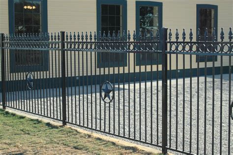 Custom Three Rail Ornamental Fence With Extended Picket Finials Star Inserts And Rings