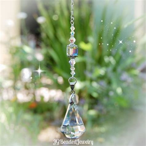 Black Diamond Swarovski Crystal Raindrop Suncatcher JGBeads