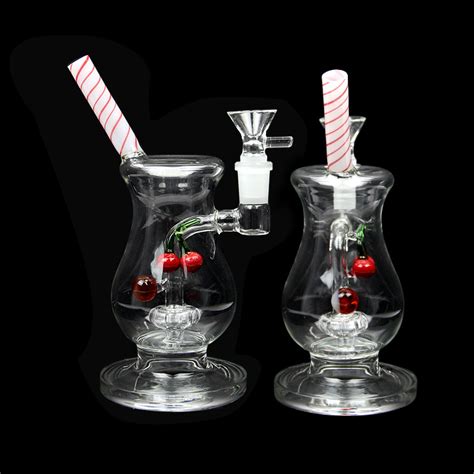 Mini Glass Smoke Pipe Cherry Design Matrix Perc Hookah Shisha Water