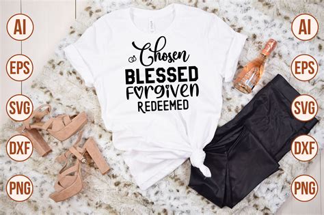 Chosen Blessed Forgiven Redeemed Svg Cut File By Orpitaroy Thehungryjpeg