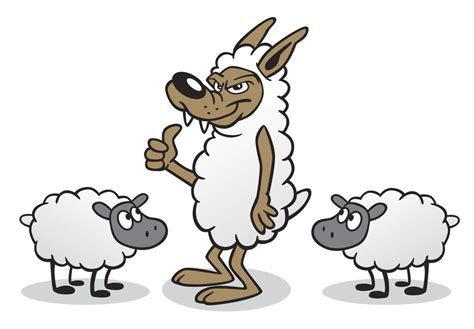 Cartoon Wolf And Sheep Drawing Free Image Download