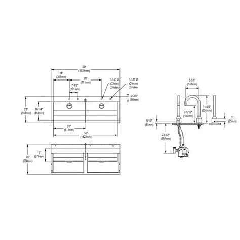 Ada Kitchen Wall Hung Double Station Surgeon Scrub Sink Kit Elkay