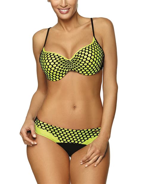 Marko Underwired Mesh Bikini Set Rosaline M Black Lime Green