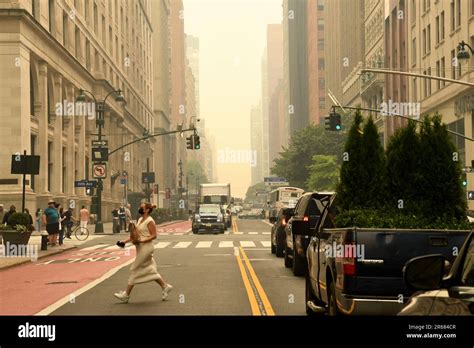 New York Usa 07th May 2023 A View Of 34th Street As An Air Quality