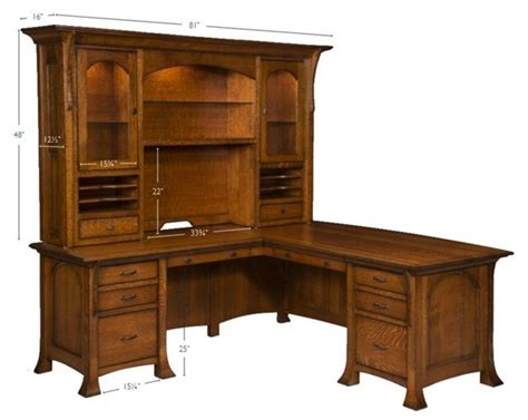 Craftsman Mission L Desk With Optional Hutch From Dutchcrafters Amish