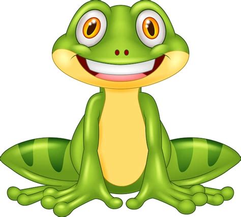 Cartoon Happy Frog Premium Vector