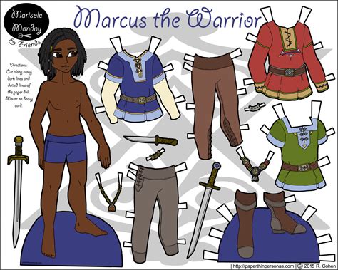 Marcus The Warrior Printable Paper Doll • Paper Thin Personas