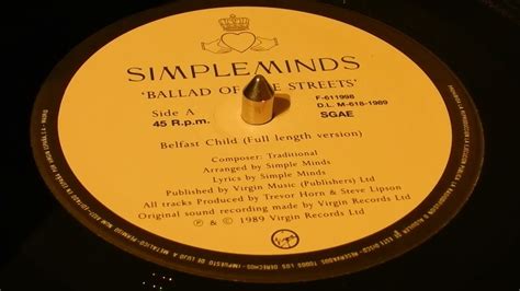 Simple Minds Belfast Child 4k Vinyl Vinilo Youtube